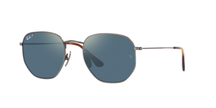 Ray Ban 8148 Hex Titanium Gunmetal Blue Mirror Polar 51
