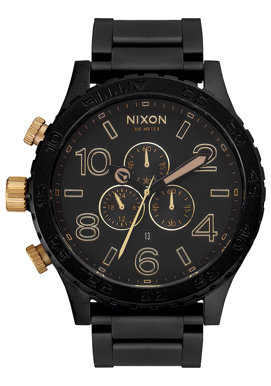 Nixon 51 30 Chrono Matte Black Gold Spex Eyewear