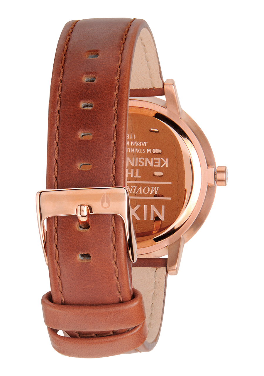 Nixon Kensington Leather Rose Gold-White