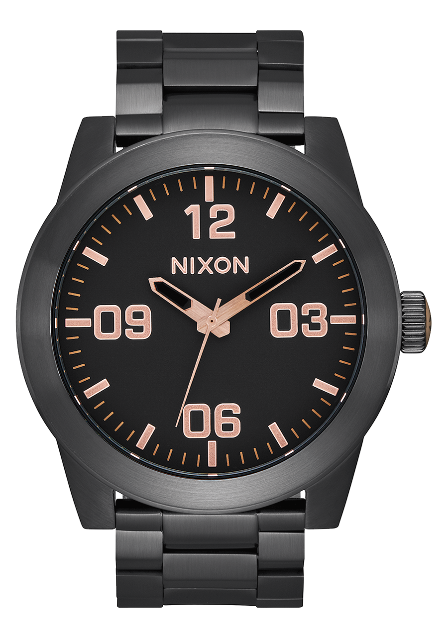 Nixon Corporal All Black/Rose Gold