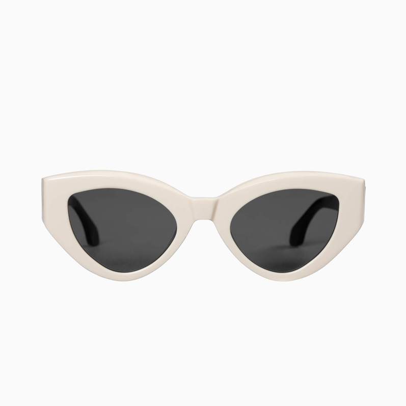 Valley Bones Cream Face Black Temples w Silver Metal Trim