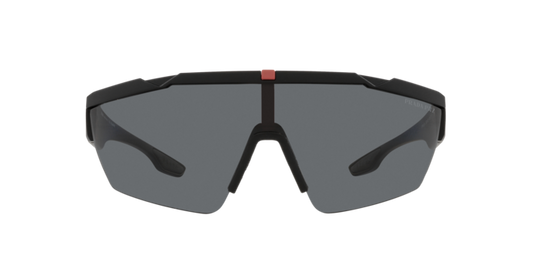 Prada Sport 03XSF Black Rubber Shield Grey Polar