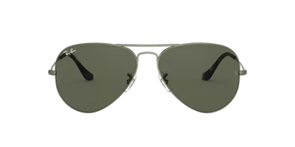 Ray Ban 3025 Aviator Large Metal Sand Transparent Green w G15 62