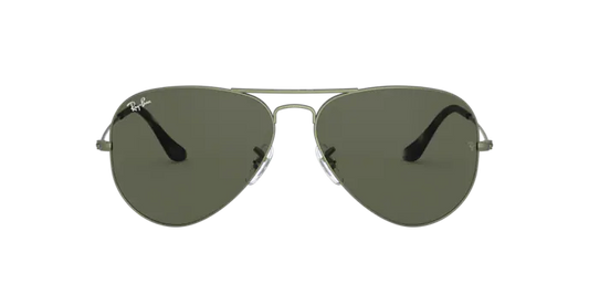 Ray Ban 3025 Aviator Large Metal Sand Transparent Green w G15 62