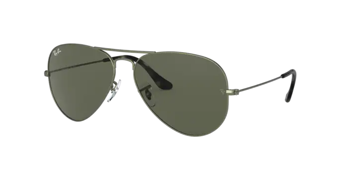 Ray Ban 3025 Aviator Large Metal Sand Transparent Green w G15 62