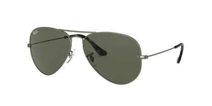 Ray Ban 3025 Aviator Large Metal Sand Transparent Green w G15 62