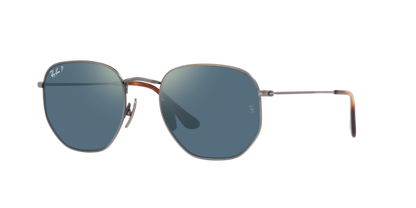 Ray Ban 8148 Hex Titanium Gunmetal Blue Mirror Polar 51