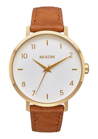 Nixon Arrow Leather Gold/White/Saddle