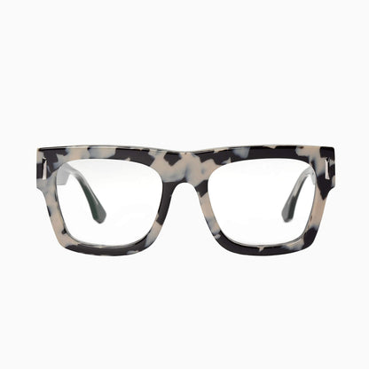Valley Alta Snow Leopard Tort/Silver Trim/Clear Blue Blocker