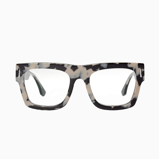 Valley Alta Snow Leopard Tort/Silver Trim/Clear Blue Blocker