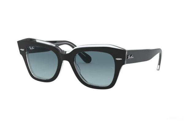 Ray Ban 2186 State Street Black on Transparent/Blue Gradient