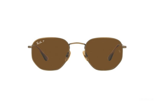 Ray Ban 8148 Hex Titanium Antique Gold Polar Brown 54