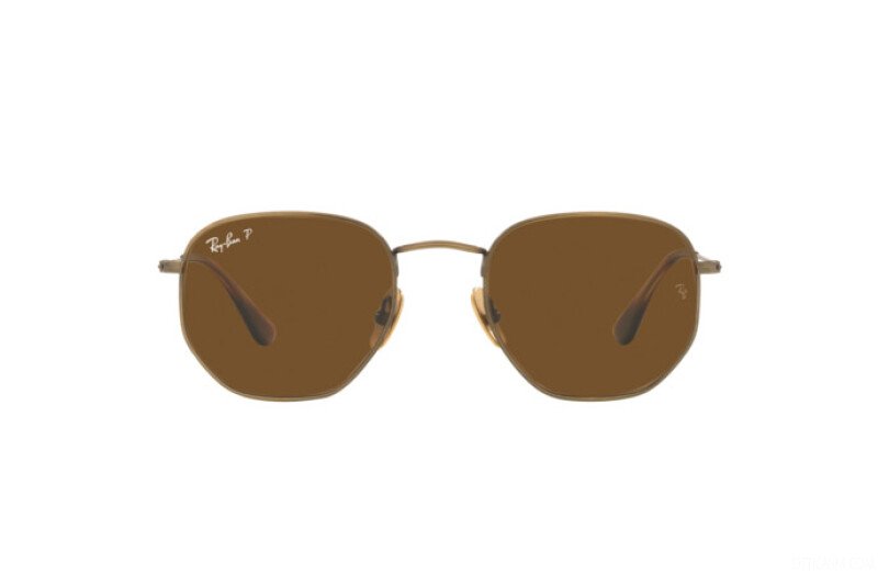 Ray Ban 8148 Hex Titanium Antique Gold Polar Brown 51